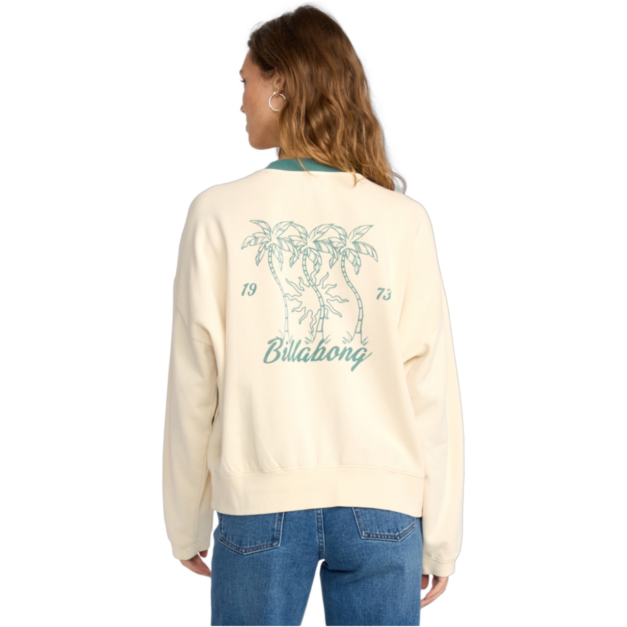 2025 Billabong Womens Triple Palms Sweatshirt 24B463506 - Whitecap